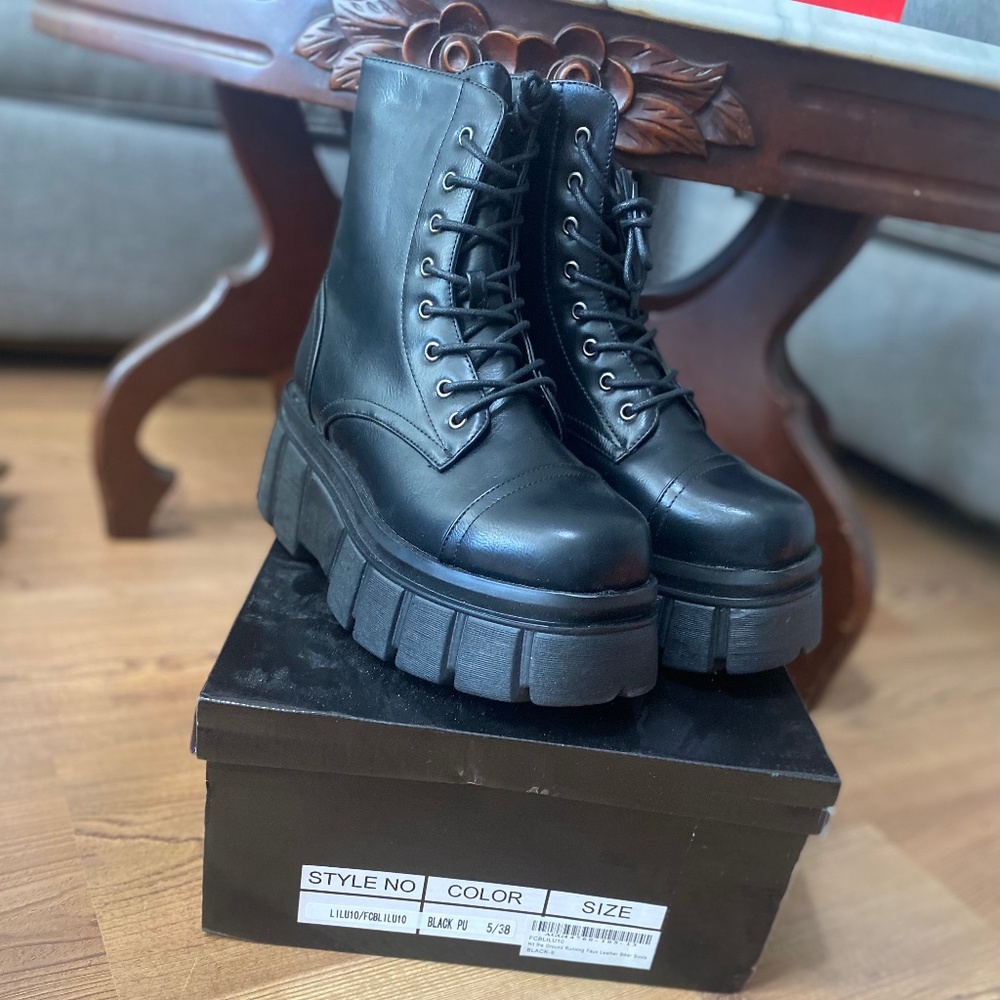 Nasty Gal biker boots sz 5/38 and 7 US